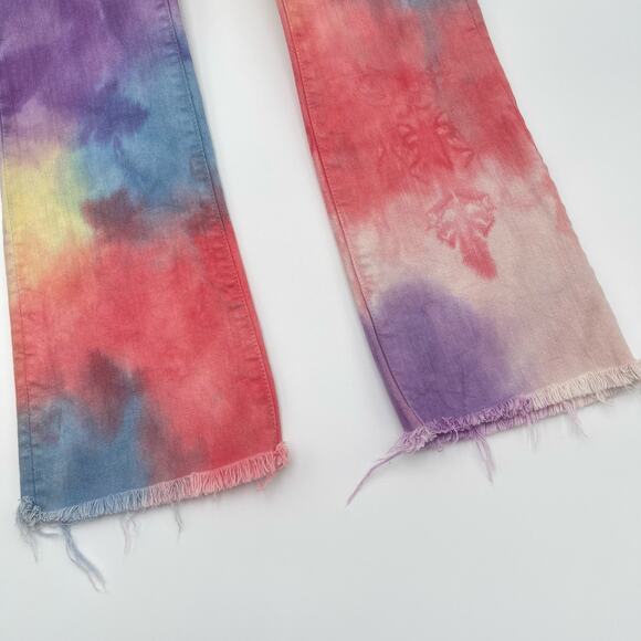 MOTHER | The Hustler Ankle Fray Mystical AF Tie Dye Straight Leg Jeans 24 - Picture 9 of 14
